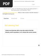 What Is It Like To Work in The Film Industry - B2 English Listening Test - Test-English11