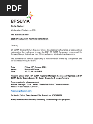 Media Advisory