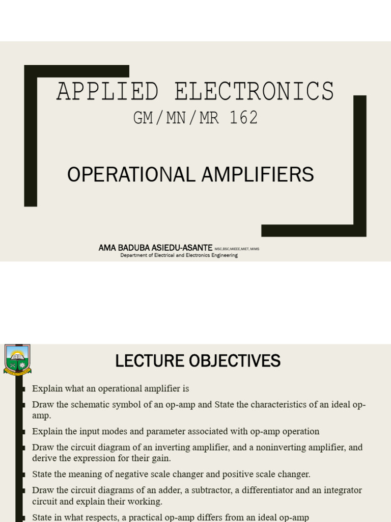 Operational Amplifiers Ama Baduba Asiedu-Asante | PDF | Operational ...
