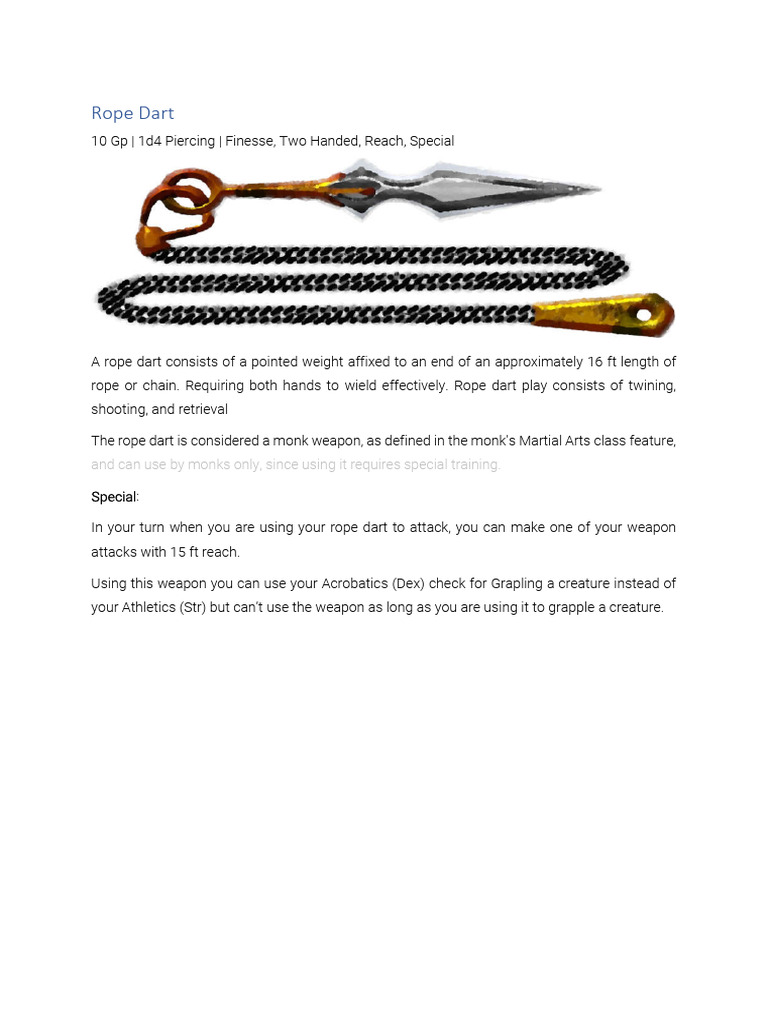 Rope Dart (5e Weapon) PDF