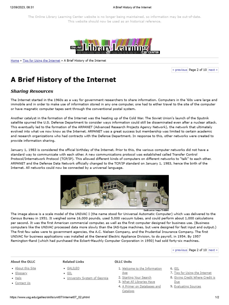 A Brief History of The Internet | PDF | Internet | Computer Network