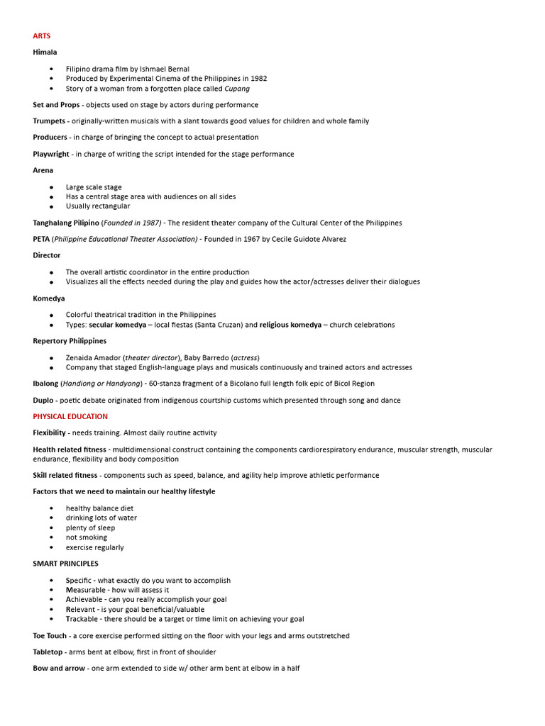 Reviewer Mapeh PDF Health Professional Health Care