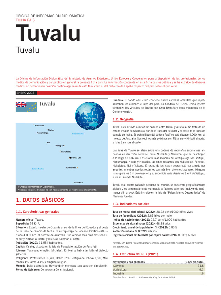 Datos esenciales sobre Tuvalu | PDF