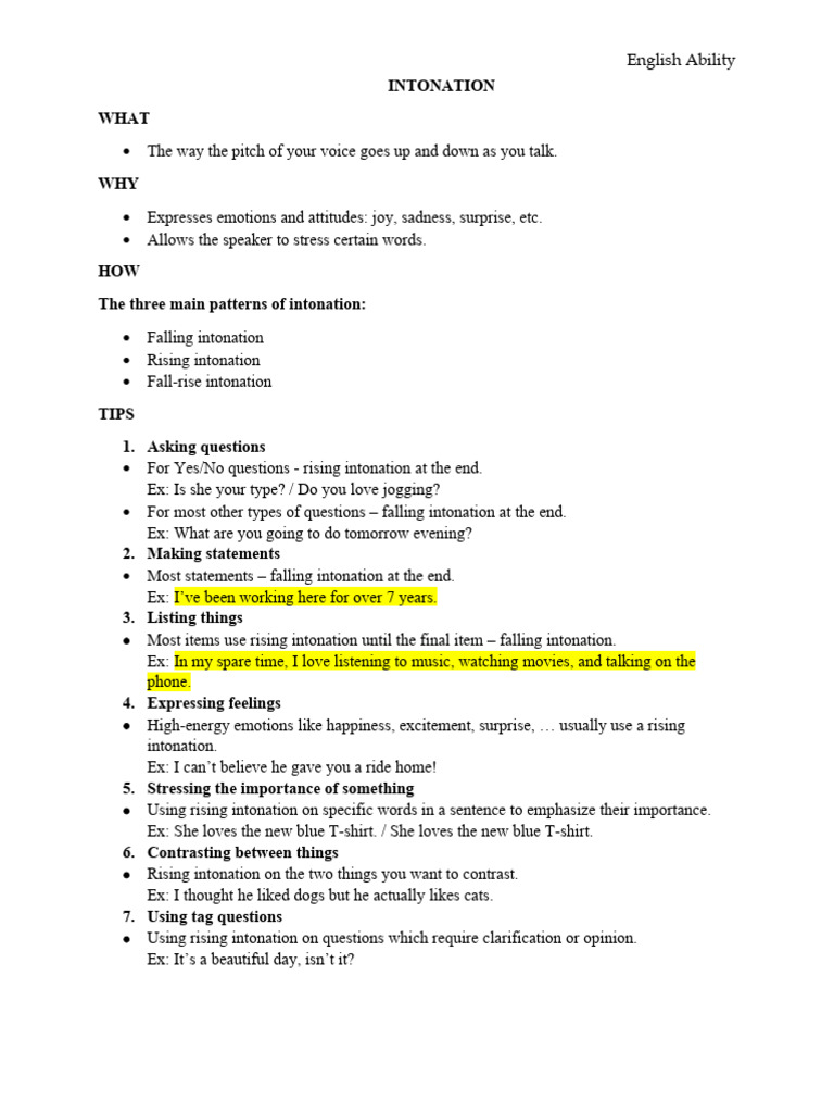 Mastering English Intonation and Stress | PDF
