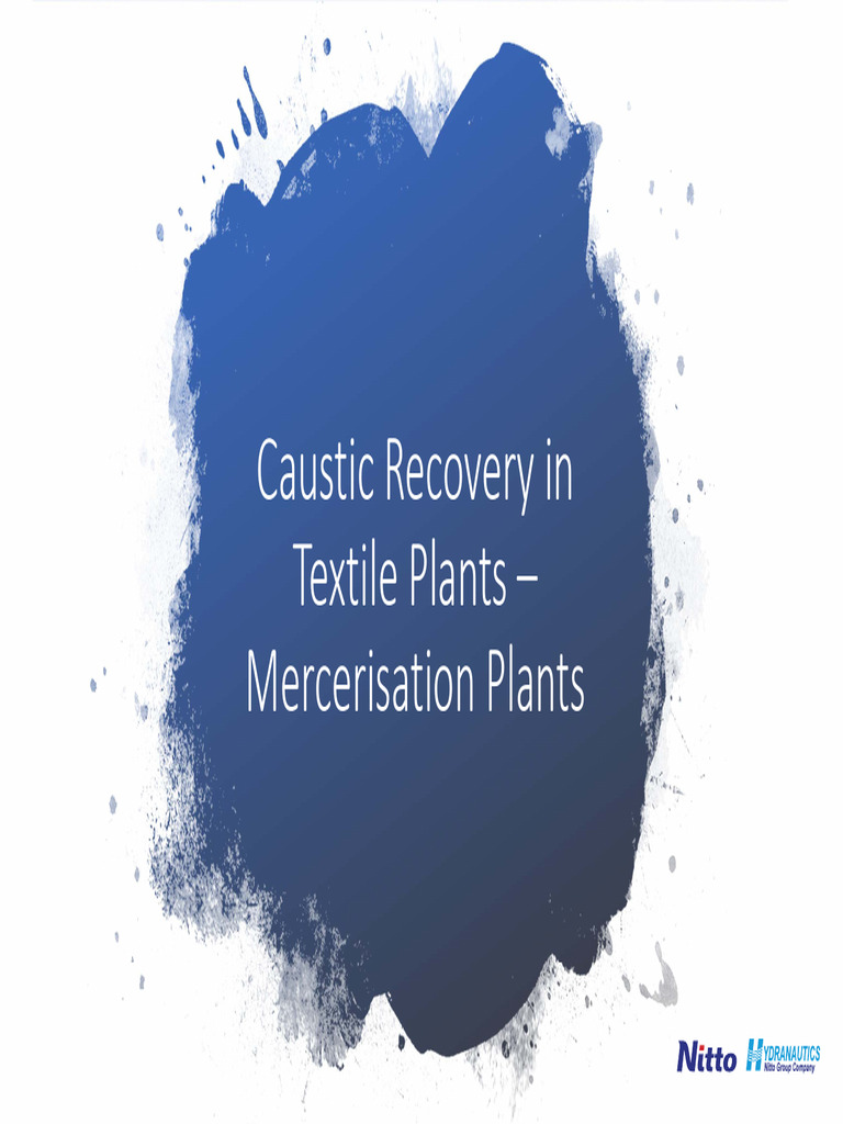 Caustic Recovery in Textile Mercerization | PDF