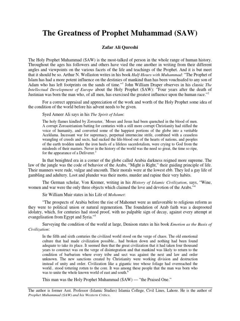 Greatness of Prophet Muhammad Saw | PDF | Muhammad | God