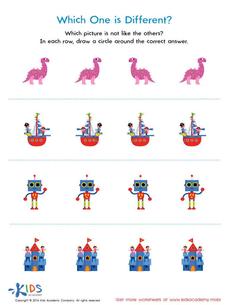 Preschool Which One Is Different Worksheet | PDF