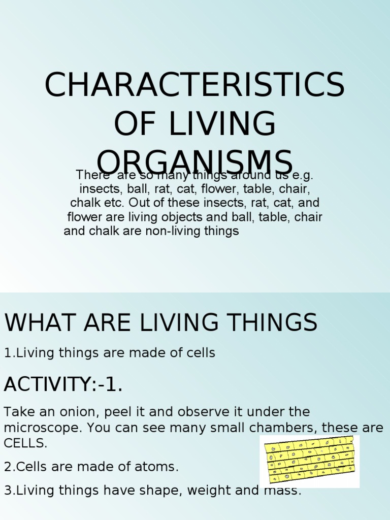 Characteristics of Living Organisms