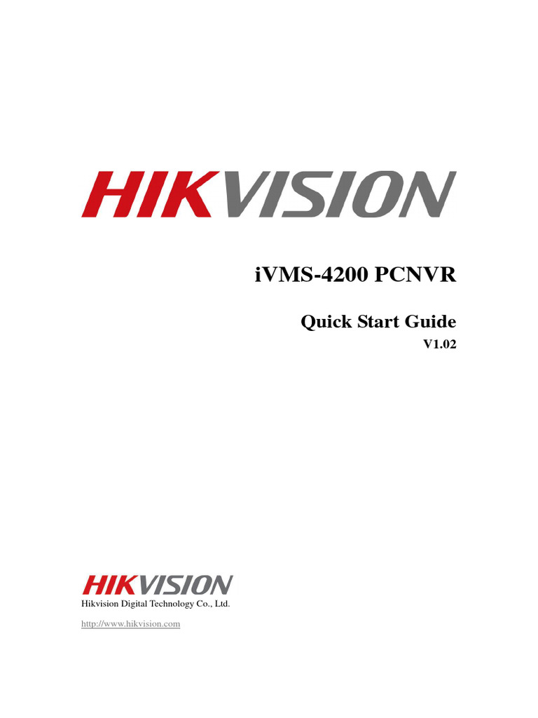 iVMS4200 PCNVR Quick Start Guide PDF