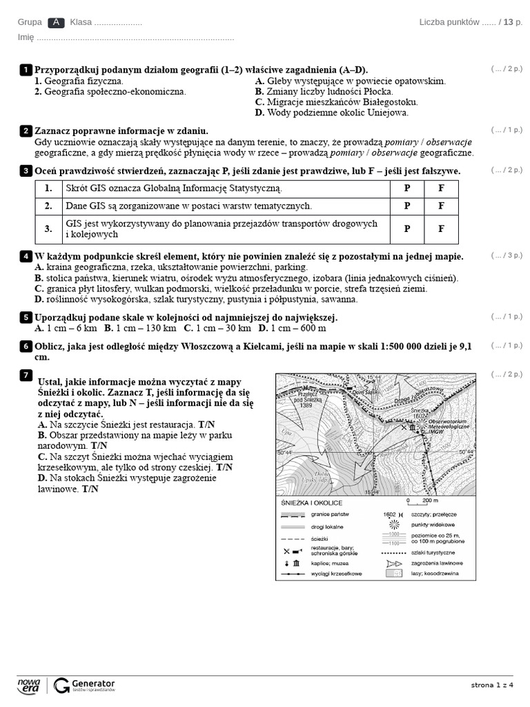 Test Z Geografii Obraz Ziemi