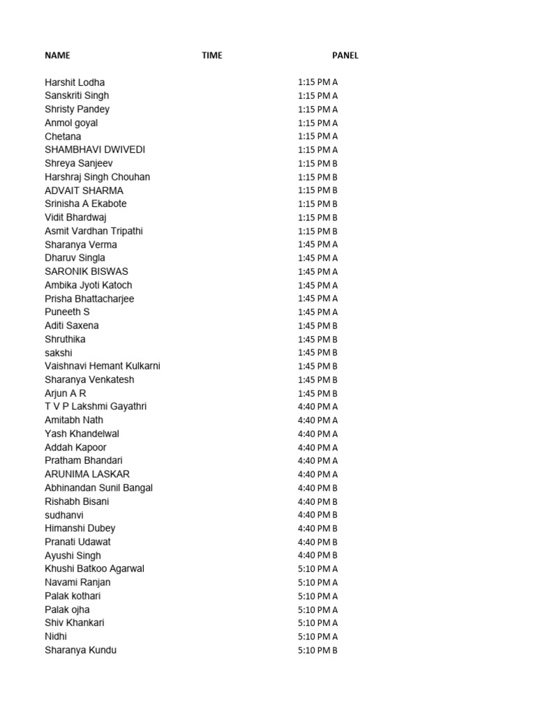 ARC Group Discussion Schedule PDF