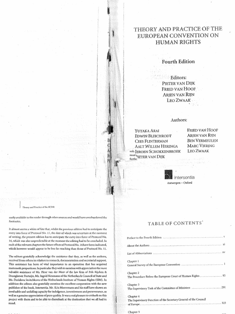 ECHR: Theory and Practice Overview | PDF | European Convention On Human ...