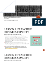 Lesson 1 Franching Business Concept