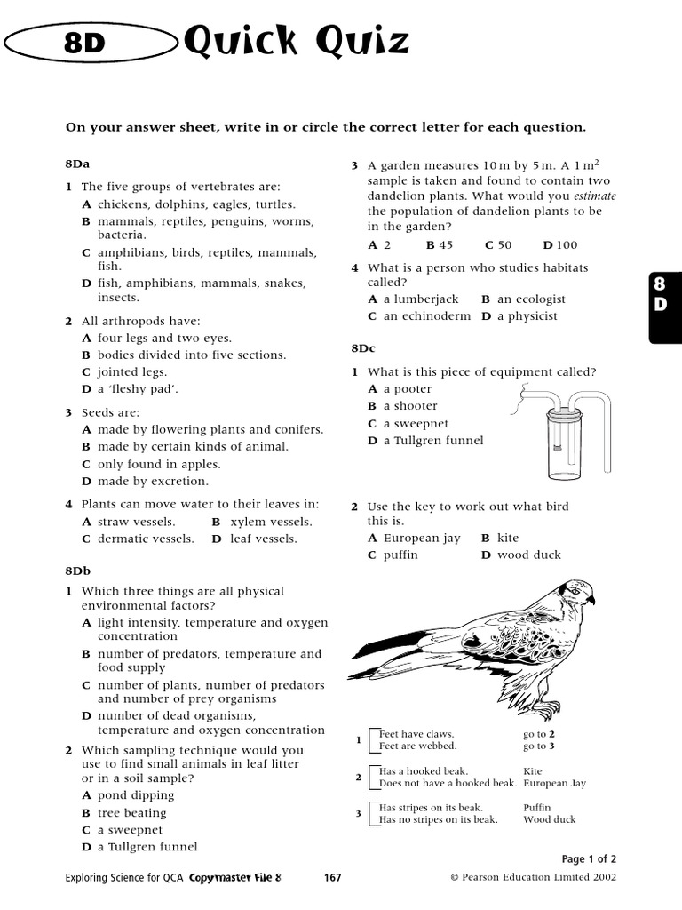 Living Things Environment Quiz | PDF | Predation | Reptile