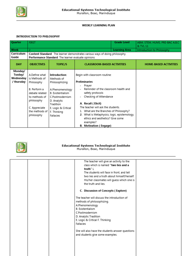 Grade 7 Week 1 LP | PDF
