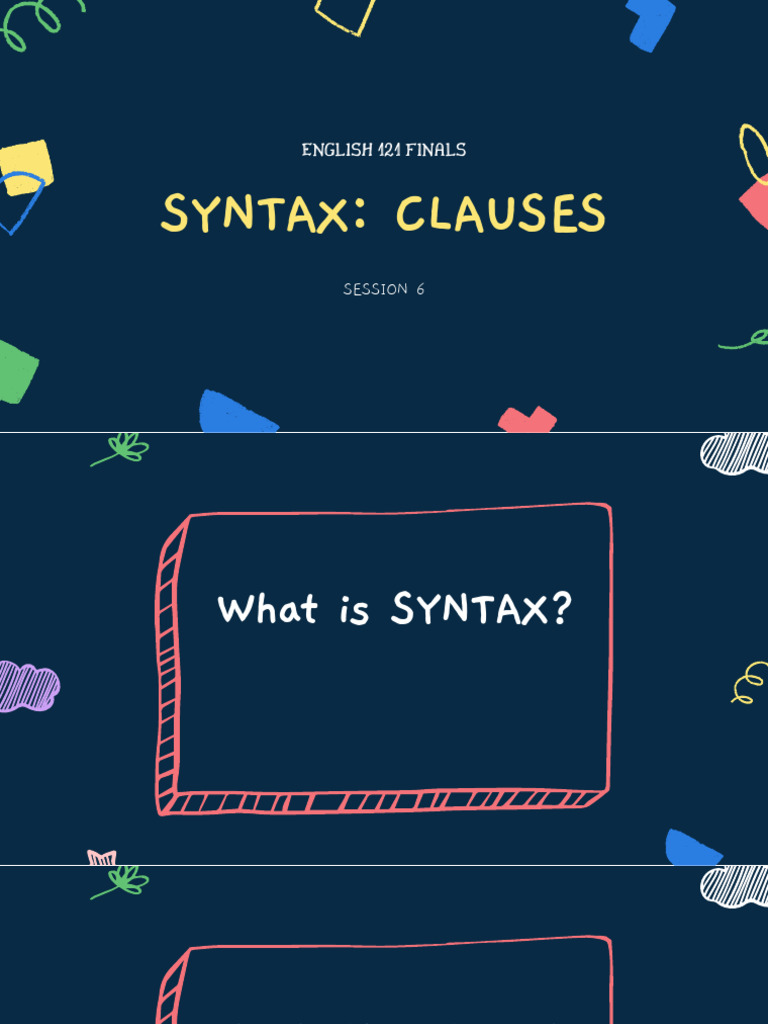 Syntax Clauses PDF Clause Subject (Grammar)
