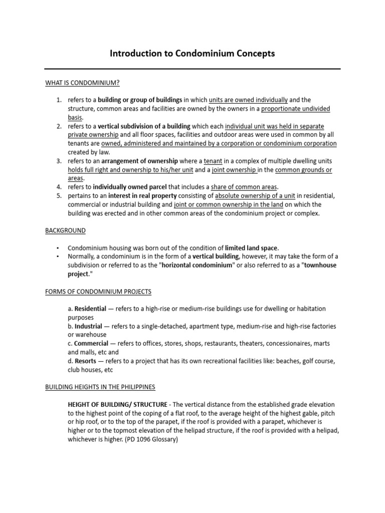 Types of Condominium Units Explained | PDF | Condominium | Building