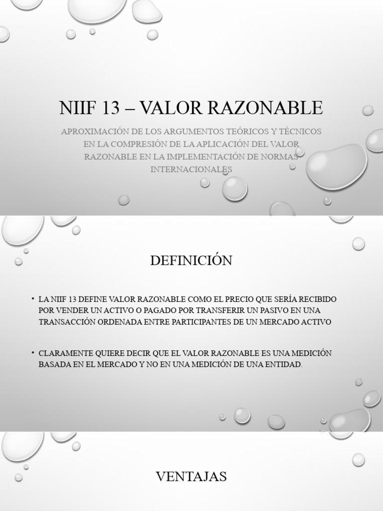 NIIF 13: Comprendiendo el Valor Razonable | PDF | Mercado (economía ...
