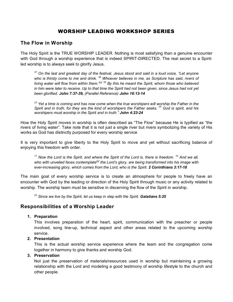 Worship Team Leadership Guide | PDF | Worship | Hymns