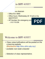 Welcome To BPF 4193!!: Lecturer