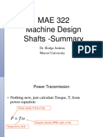 MAE322 Shafts Summary