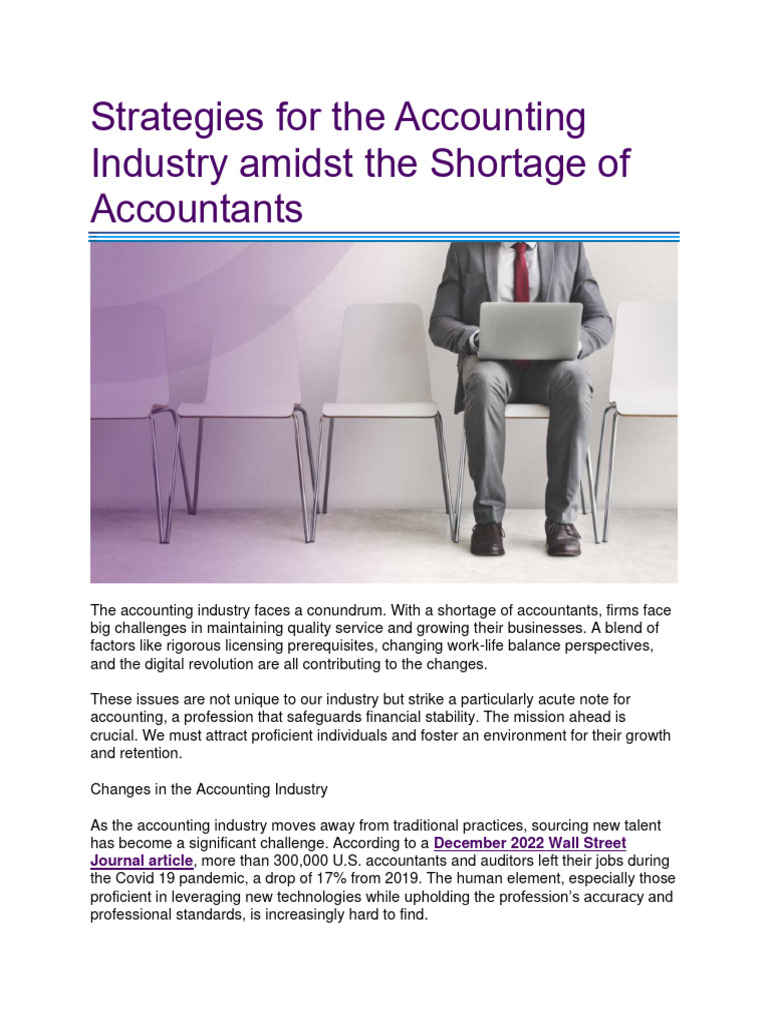 Strategies For The Accounting Industry Amidst The Shortage of