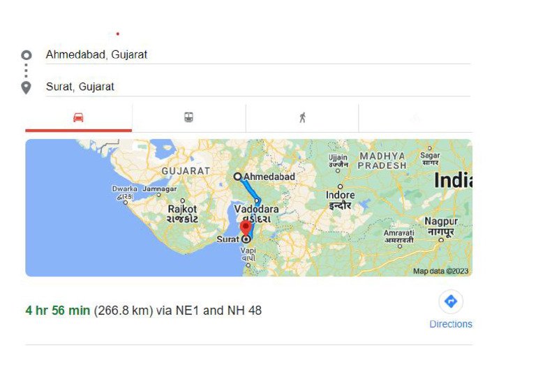 Ahmedabad To Surat Map Distance PDF