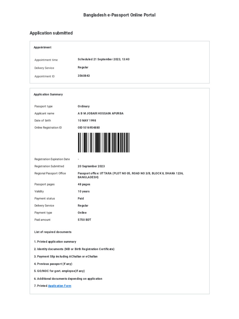 E passport online registration portal pdf