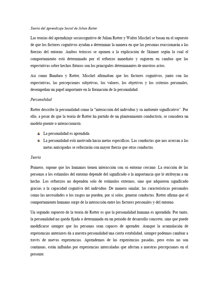 Teoria de Rotter | PDF