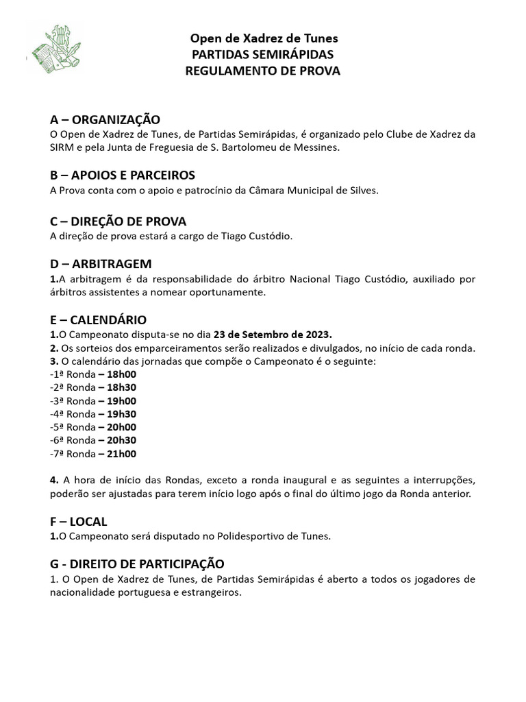 regulamento de Clube de xadrez, PDF, Entretenimento