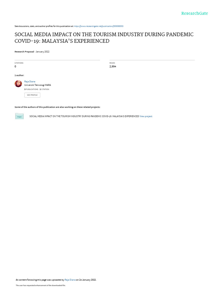 Social Media's Impact on Malaysian Tourism | PDF | Social Media ...