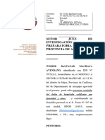 Apersonamiento A Juzgado de Investigación Preparatoria Wilber Baltazar