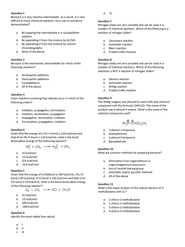 OChem 60 Items | PDF | Science & Mathematics