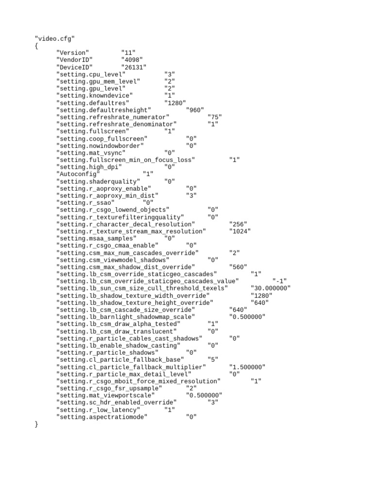 CS2 Video Configuration Settings | PDF | Technology & Engineering