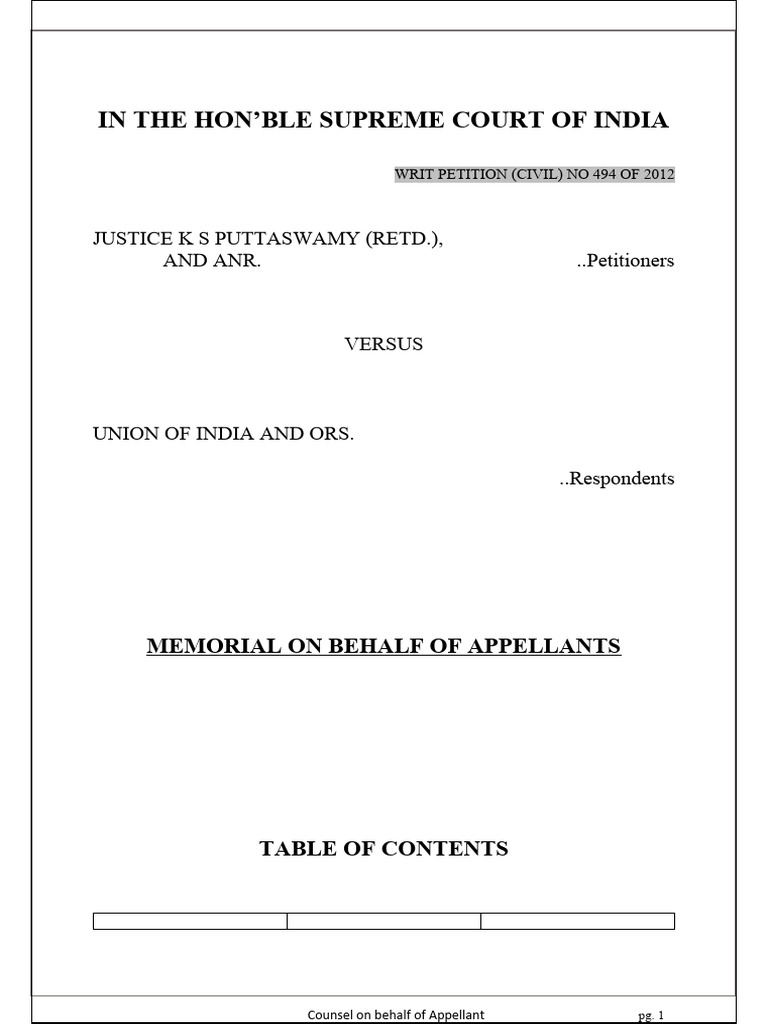 Supreme Court Aadhaar Privacy Case | PDF | Public Law | Human Rights