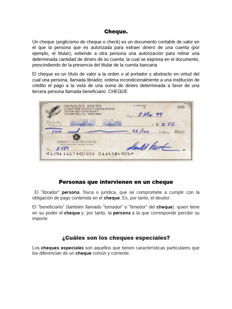 Cheques | PDF | Cheque | Bancos