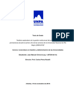 Juan Manuel Chironi - Análisis Exploratorio de La Gestión Institucional en El Primer Año de Las Carreras de La Universidad Nacional de Río Negro