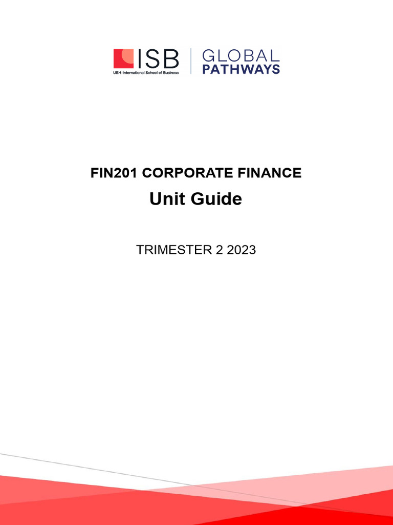 FIN201 Corporate Finance Unit Guide | PDF | Valuation (Finance) | Apa Style