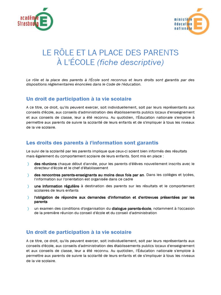 Role Et Place Des Parents | PDF | Sciences sociales
