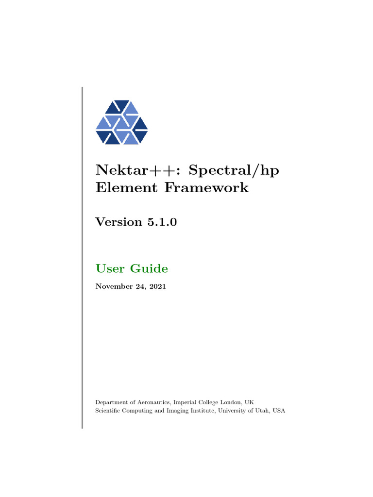 Nektar++ User Guide: Version 5.1.0 | PDF | Software Development ...