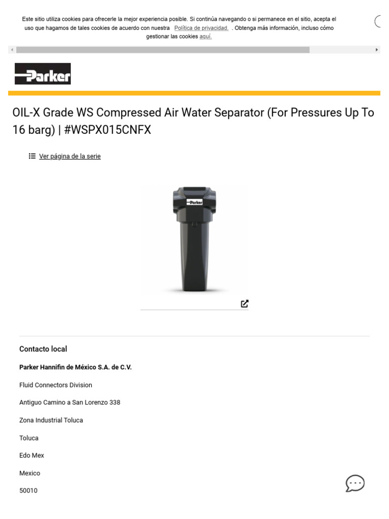 WSPX015CNFX - OIL-X Grade WS Compressed Air Water Separator (For ...