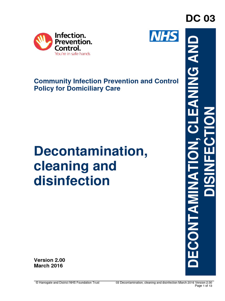 03 Decontamination Cleaning and Disinfection March 2016 Version 2.00 ...