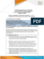 Guía de Actividades y Rúbrica de Evaluación - Unidad 2 - Tarea 2 Clasificación de Las Escuelas Del Pensamiento Administrativo