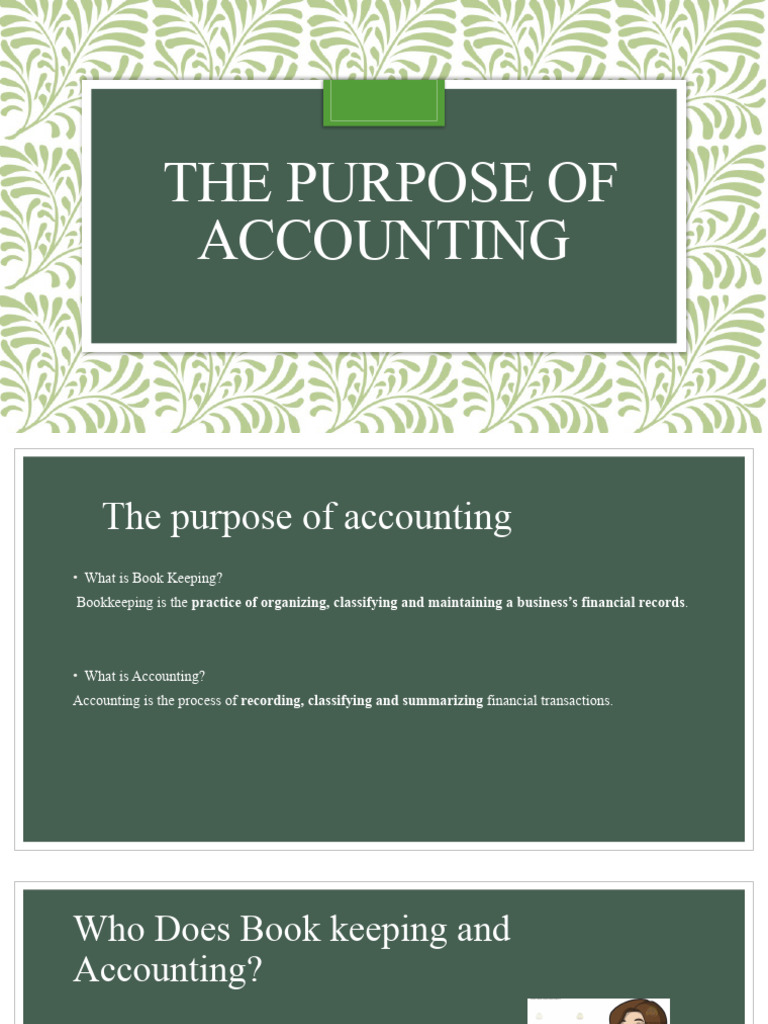 The purpose of accounting pdf