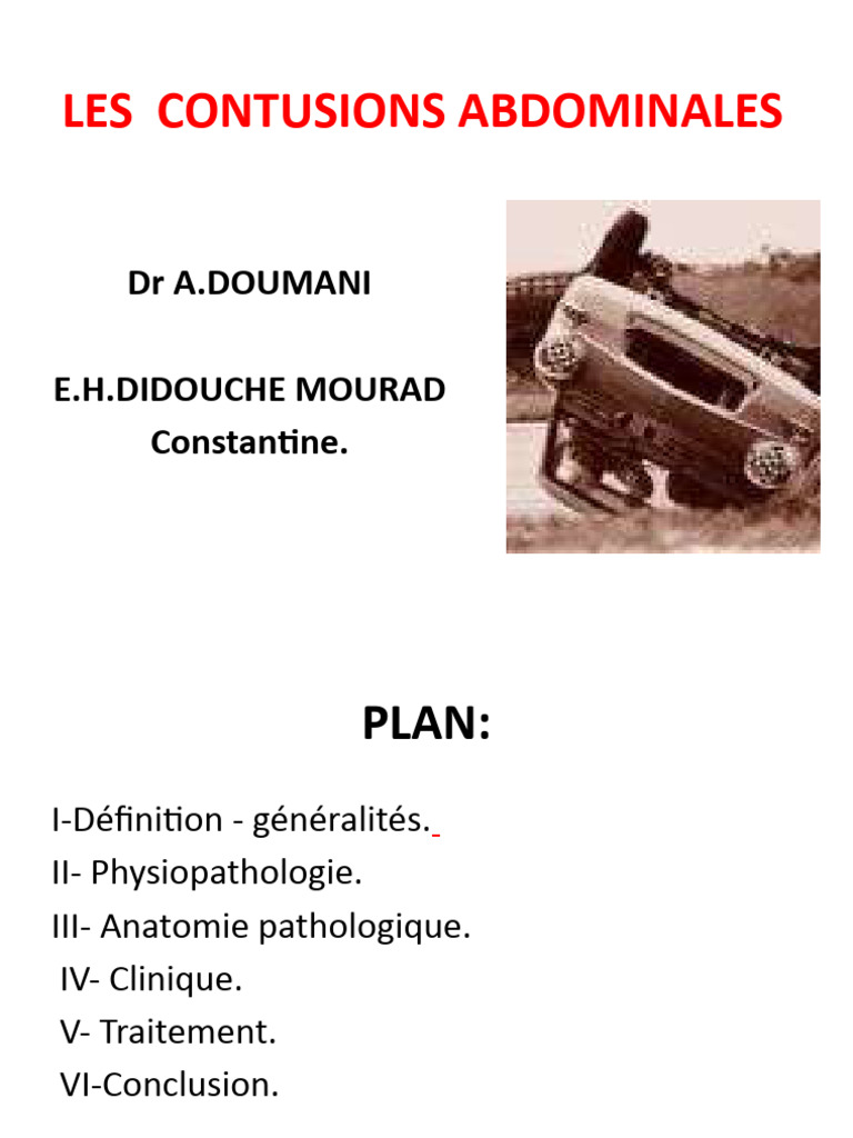 Contusion Abdo | PDF | Saignement | Médecine de soins intensifs