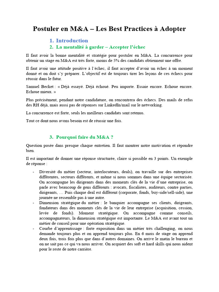 Postuler en MA Les Best Practices À Adopter | PDF