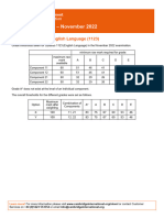 Grade Thresholds - November 2022: Cambridge O Level English Language (1123)