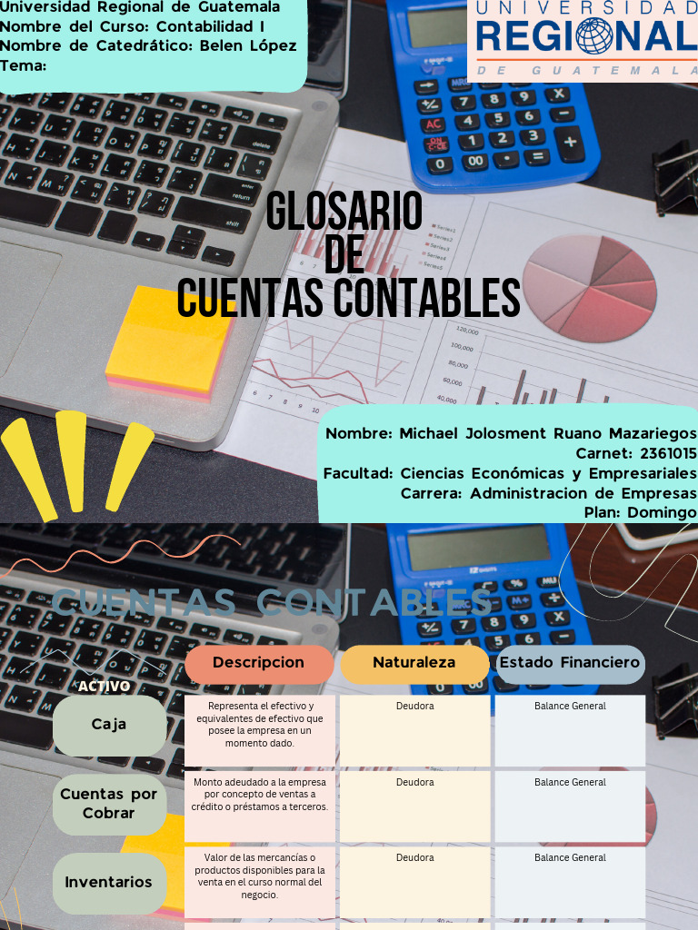 Glosario de Cuentas Contables en Contabilidad I | PDF | Contabilidad ...