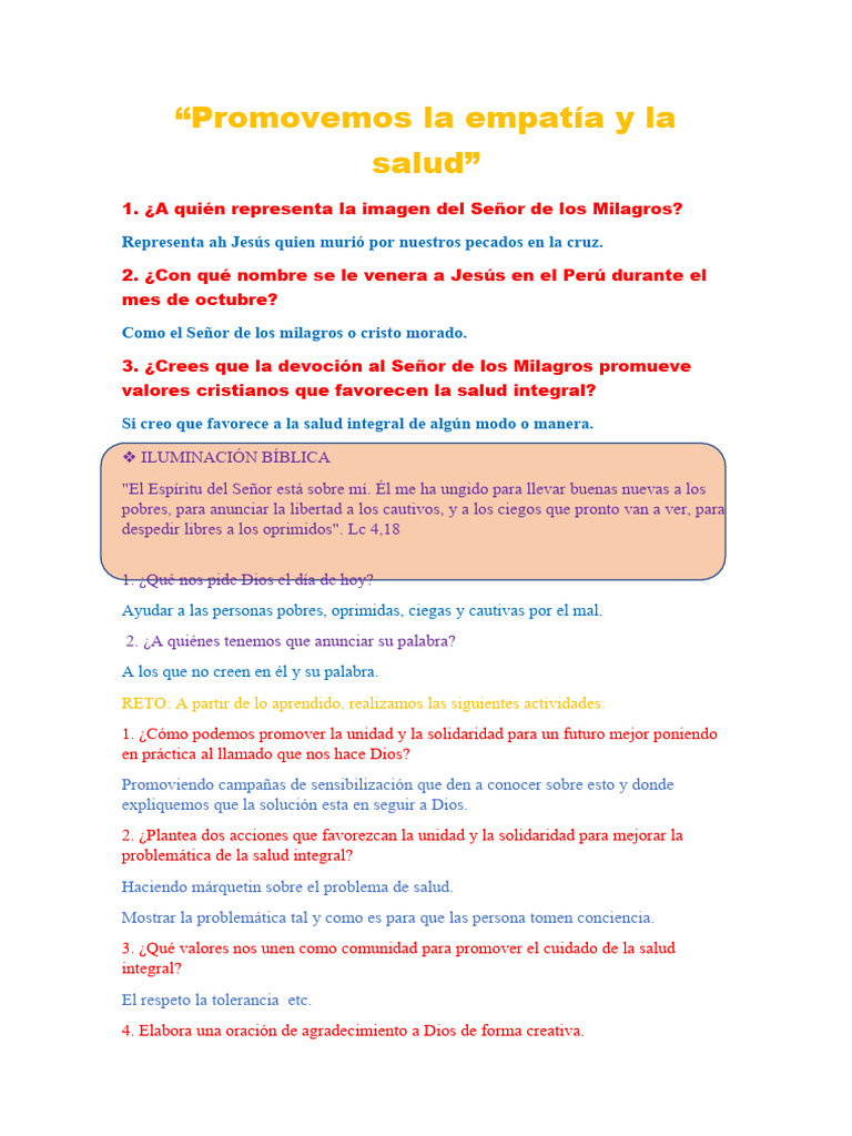Promovemos La Empatía y La Salud | PDF