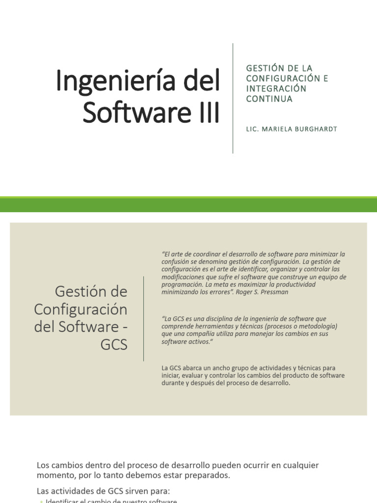 Gestión de La Configuración Parte 1 Descargar gratis PDF Software